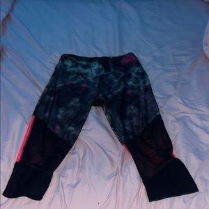 Athleta Cosmic Pattern Leggings - Black and Pink